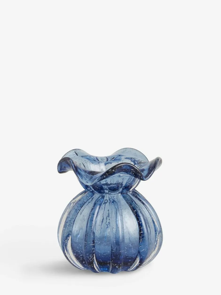 Next Blue Fluted Mini Flower Vase Hot
