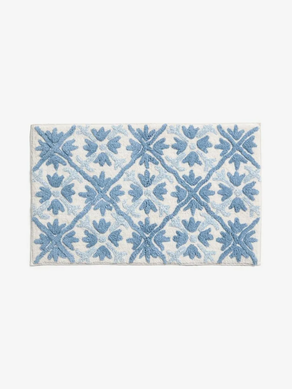 Next Blue Geo Tile Bath Mat Best