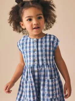 Next Trapeze Playsuit (3mths-7yrs) Blue Gingham New