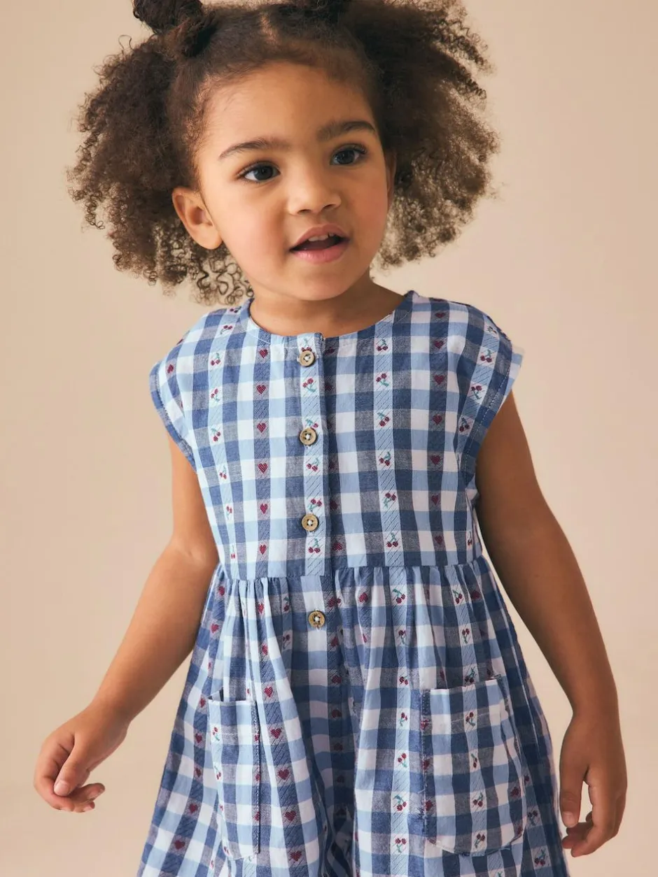 Next Trapeze Playsuit (3mths-7yrs) Blue Gingham New