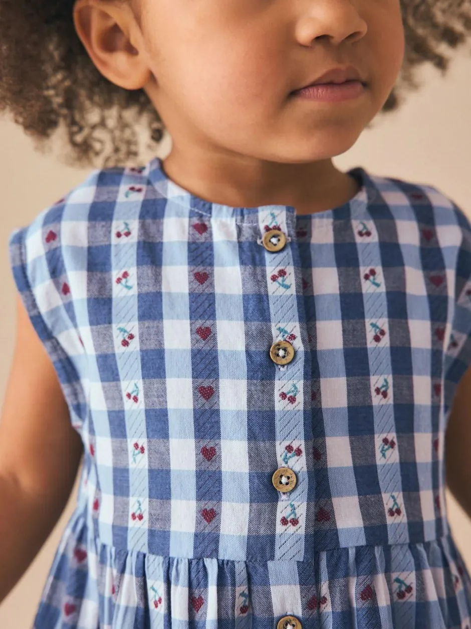 Next Trapeze Playsuit (3mths-7yrs) Blue Gingham New
