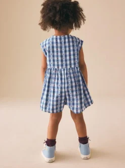 Next Trapeze Playsuit (3mths-7yrs) Blue Gingham New