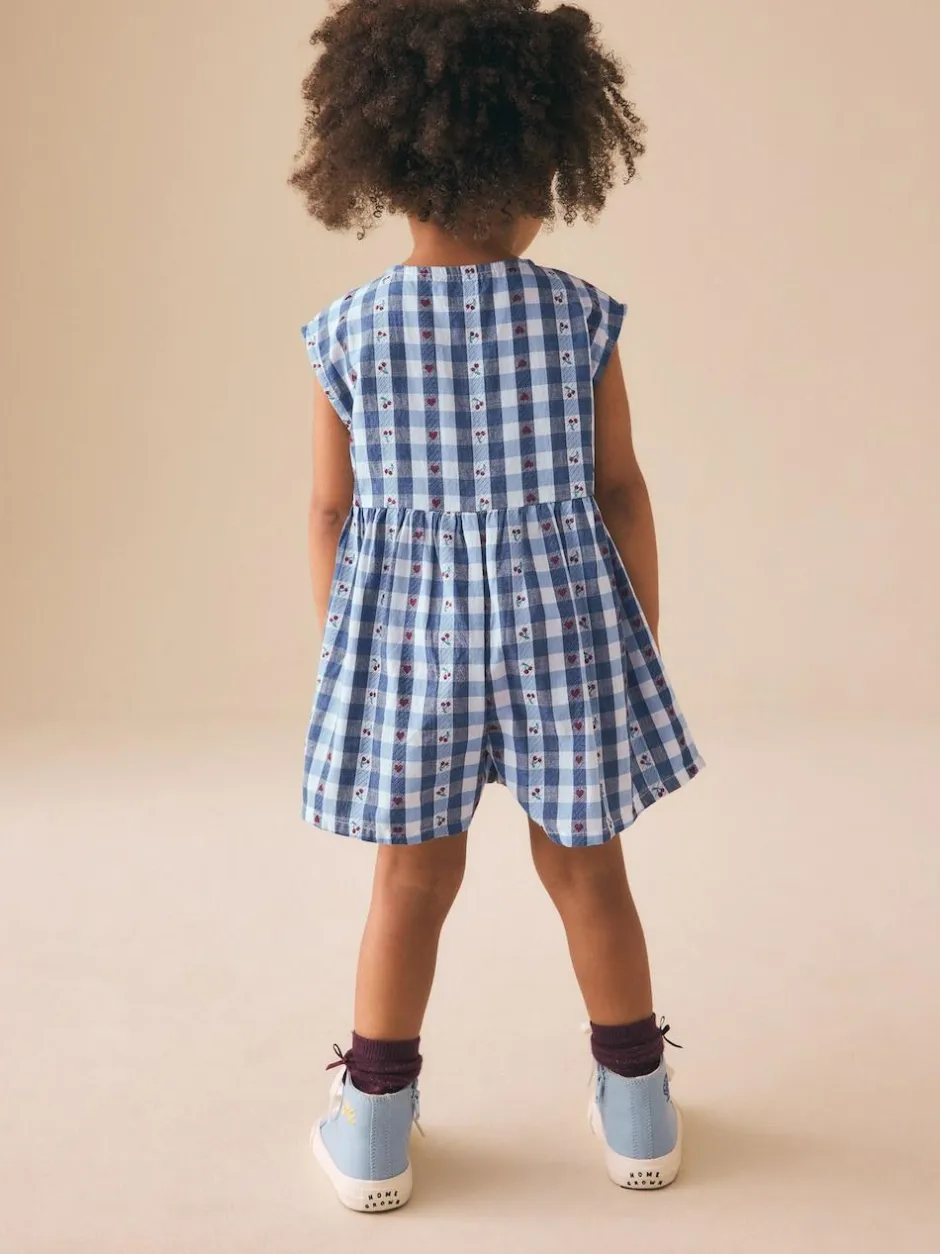 Next Trapeze Playsuit (3mths-7yrs) Blue Gingham New