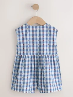 Next Trapeze Playsuit (3mths-7yrs) Blue Gingham New