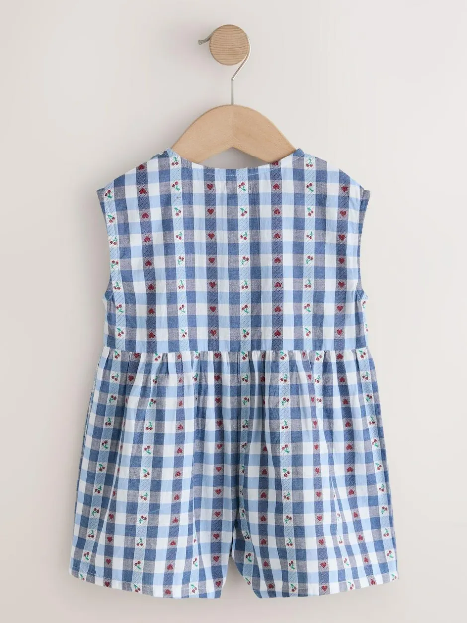 Next Trapeze Playsuit (3mths-7yrs) Blue Gingham New
