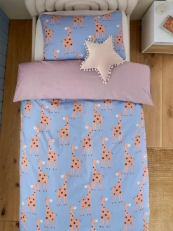 Next Duvet Cover and Pillowcase Set Blue Giraffe Sale