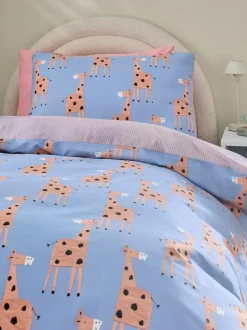 Next Duvet Cover and Pillowcase Set Blue Giraffe Sale