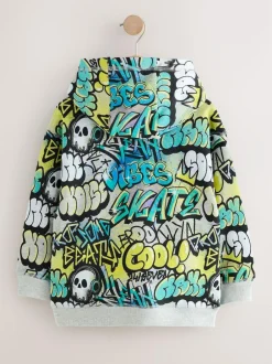 Next Blue Graffiti Older Boys Graphic Print Hoodie (3-16yrs) Discount