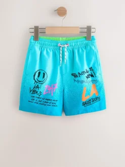 Next Blue Graffiti Printed Swim Shorts (3-16yrs) Best
