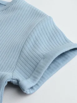 Next Grandad Button Neck 4 Pack Baby Rompers Blue Sale