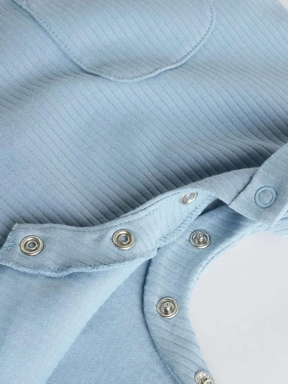 Next Grandad Button Neck 4 Pack Baby Rompers Blue Sale