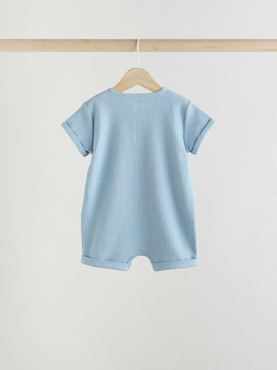 Next Grandad Button Neck 4 Pack Baby Rompers Blue Sale