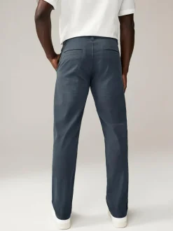 Next Blue Grey Mid Slim Fit Stretch Chinos Trousers Sale