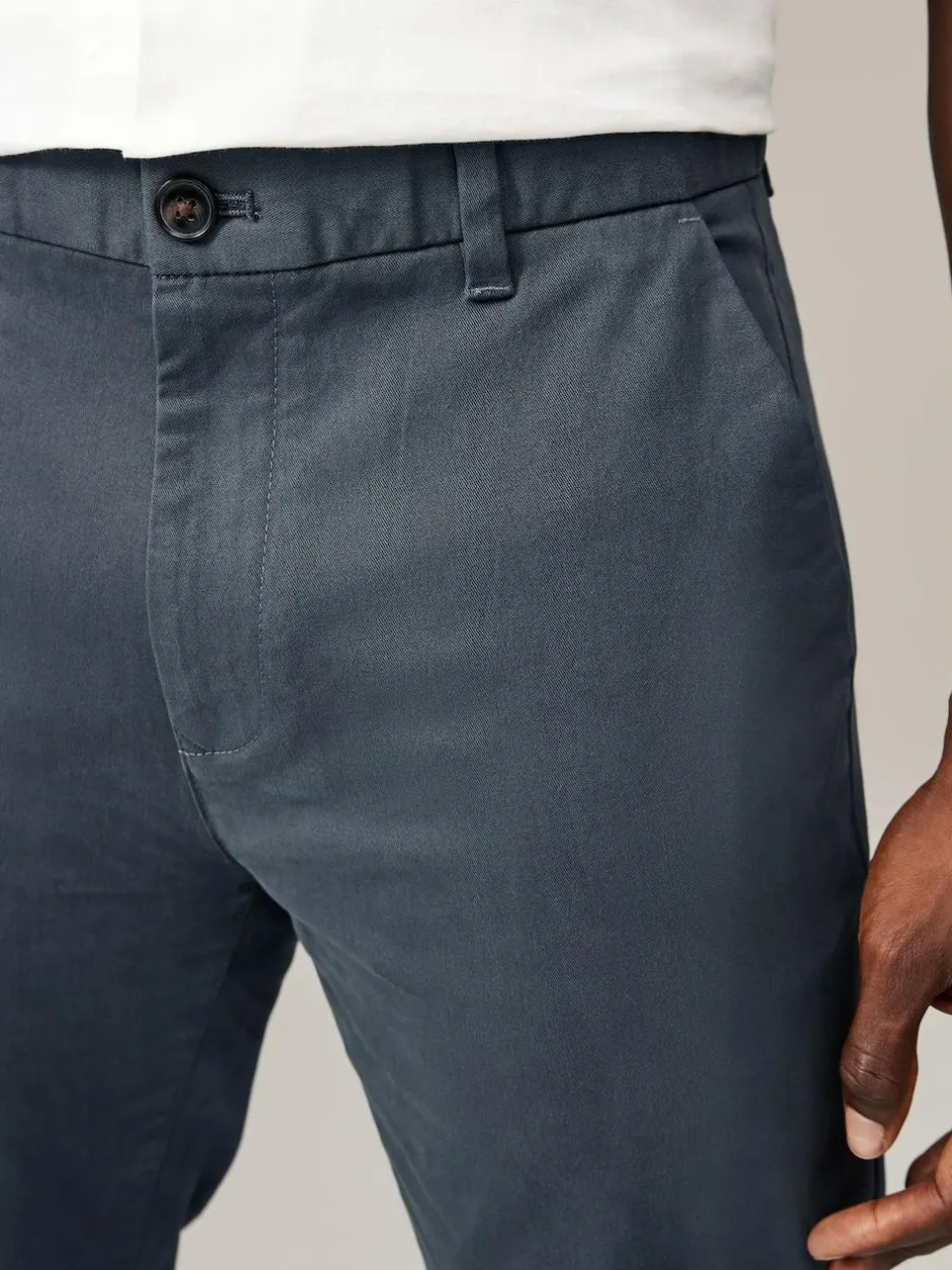 Next Blue Grey Mid Slim Fit Stretch Chinos Trousers Sale