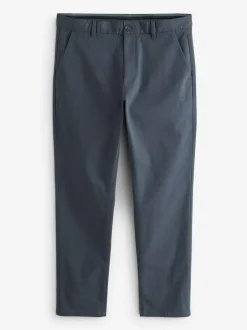 Next Blue Grey Mid Slim Fit Stretch Chinos Trousers Sale