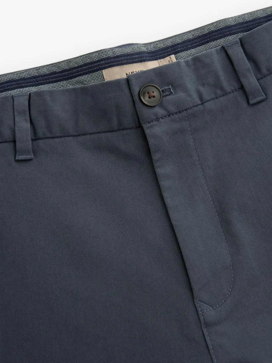 Next Blue Grey Mid Slim Fit Stretch Chinos Trousers Sale