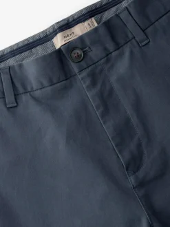 Next Blue Grey Mid Straight Fit Stretch Chinos Trousers Clearance