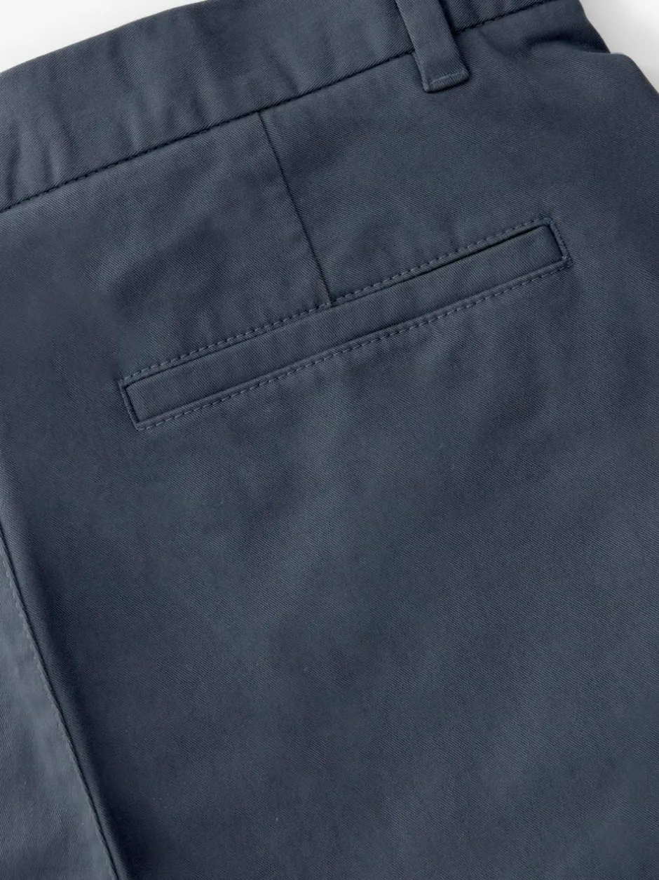 Next Blue Grey Mid Straight Fit Stretch Chinos Trousers Clearance