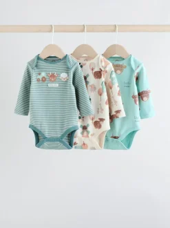 Next Blue Hamish Long Sleeve Bodysuits 3 Pack