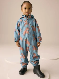Next Blue Hamish Print Waterproof Fleece Lined Puddlesuit (3mths-7yrs) Best
