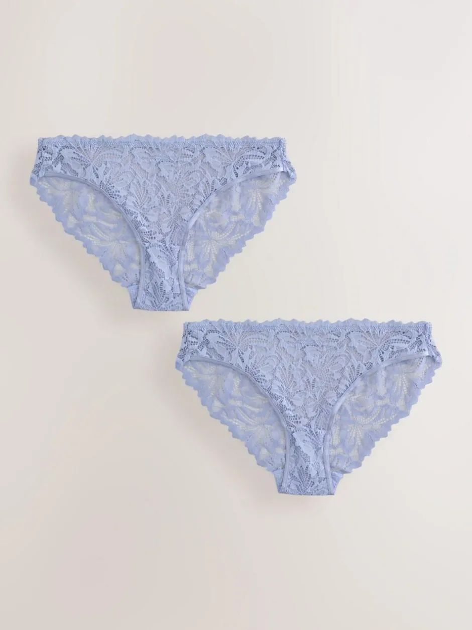 Next Blue High Leg Ultimate Comfort Lace Knickers 2 Pack Discount