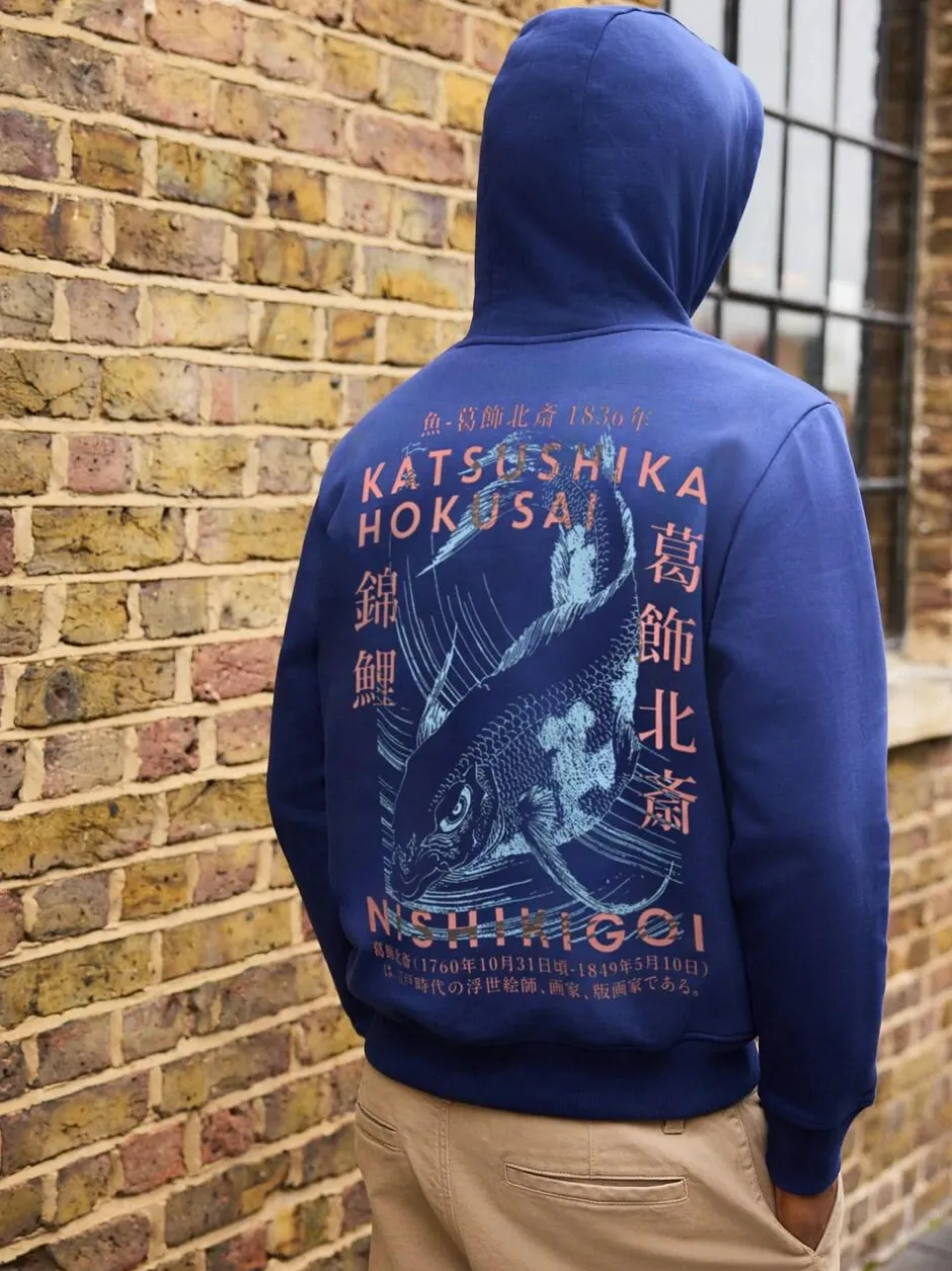 Next Blue Hokusai Licence Graphic Crew Neck Sweatshirt Online