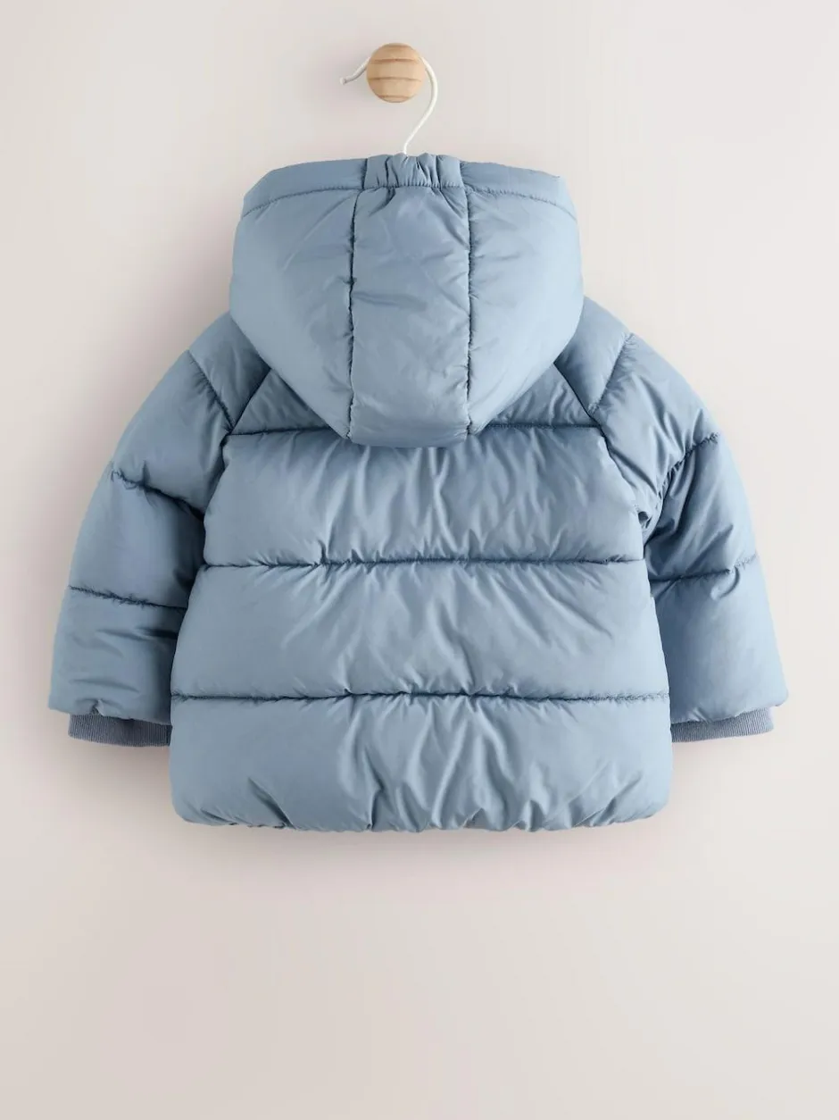 Next Baby Puffer Jacket (0mths-2yrs) Blue Hooded Clearance