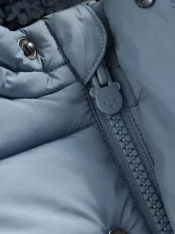 Next Baby Puffer Jacket (0mths-2yrs) Blue Hooded Clearance