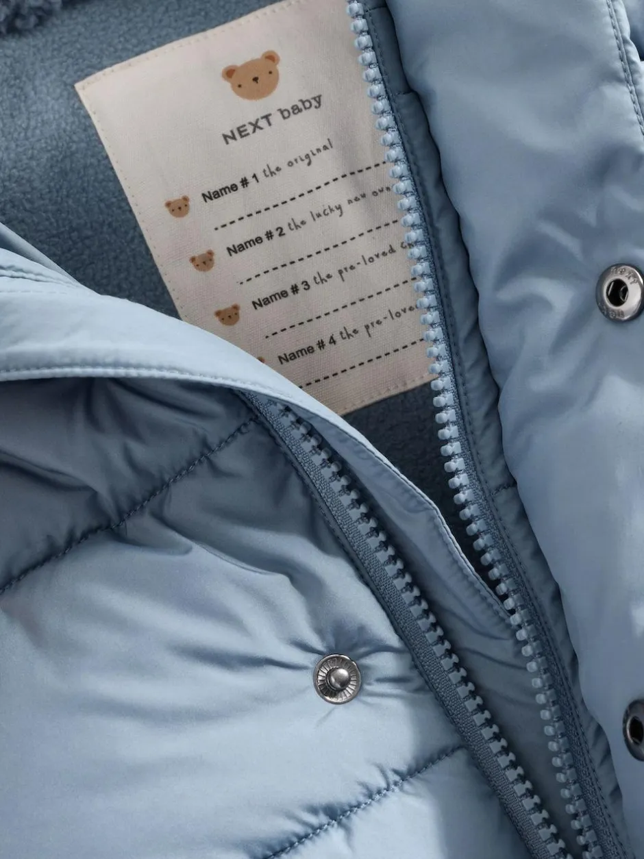 Next Baby Puffer Jacket (0mths-2yrs) Blue Hooded Clearance