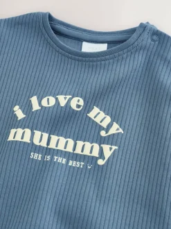 Next Jersey Baby Romper Blue I Love My Mummy