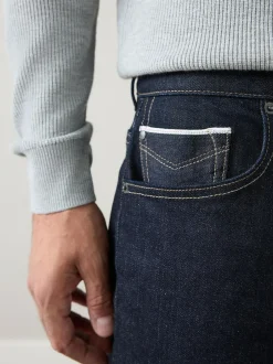 Next Regular Tapered Fit Signature Selvedge Denim Jeans Blue Indigo Rinse Online