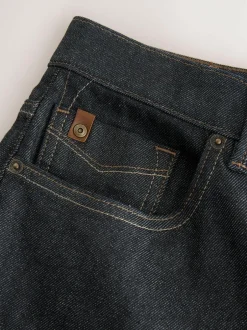 Next Straight Fit Signature Brushed Cosy Check Denim Jeans Blue Indigo Rinse Best