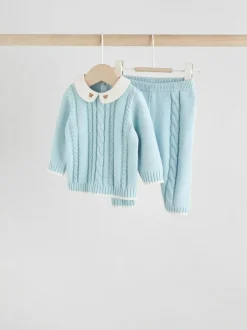 Next Knitted Jumper and Leggings Baby Set (0mths-3yrs) Blue Sale