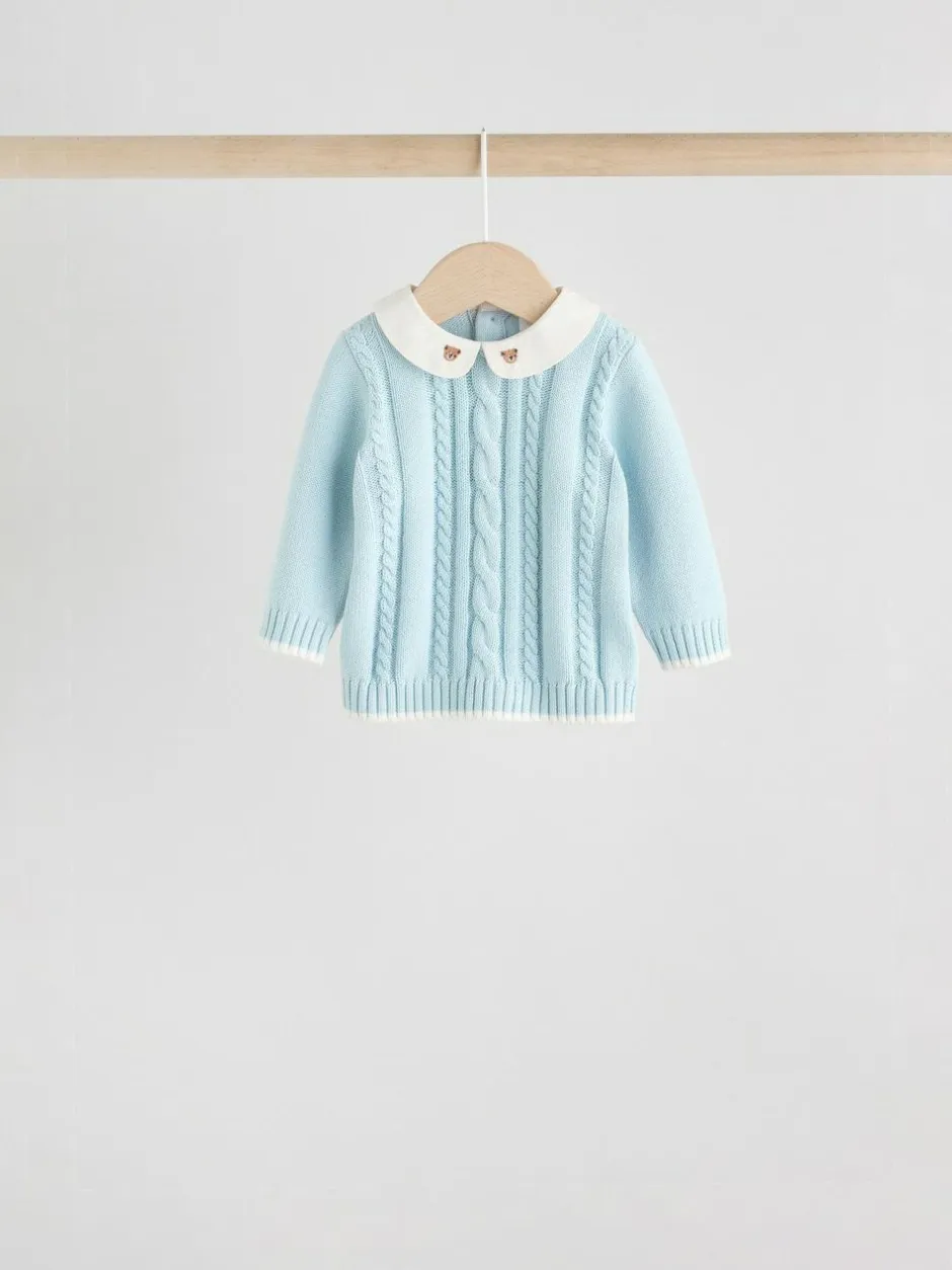 Next Knitted Jumper and Leggings Baby Set (0mths-3yrs) Blue Sale