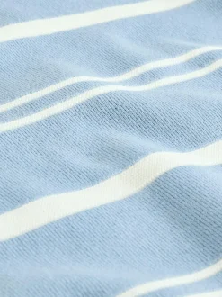 Next Blue Knitted Stripe Crew Neck 100% Cotton Jumper (3-16yrs) New