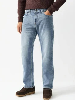 Next Straight Fit Comfort Stretch Jeans Blue Light Vintage Discount