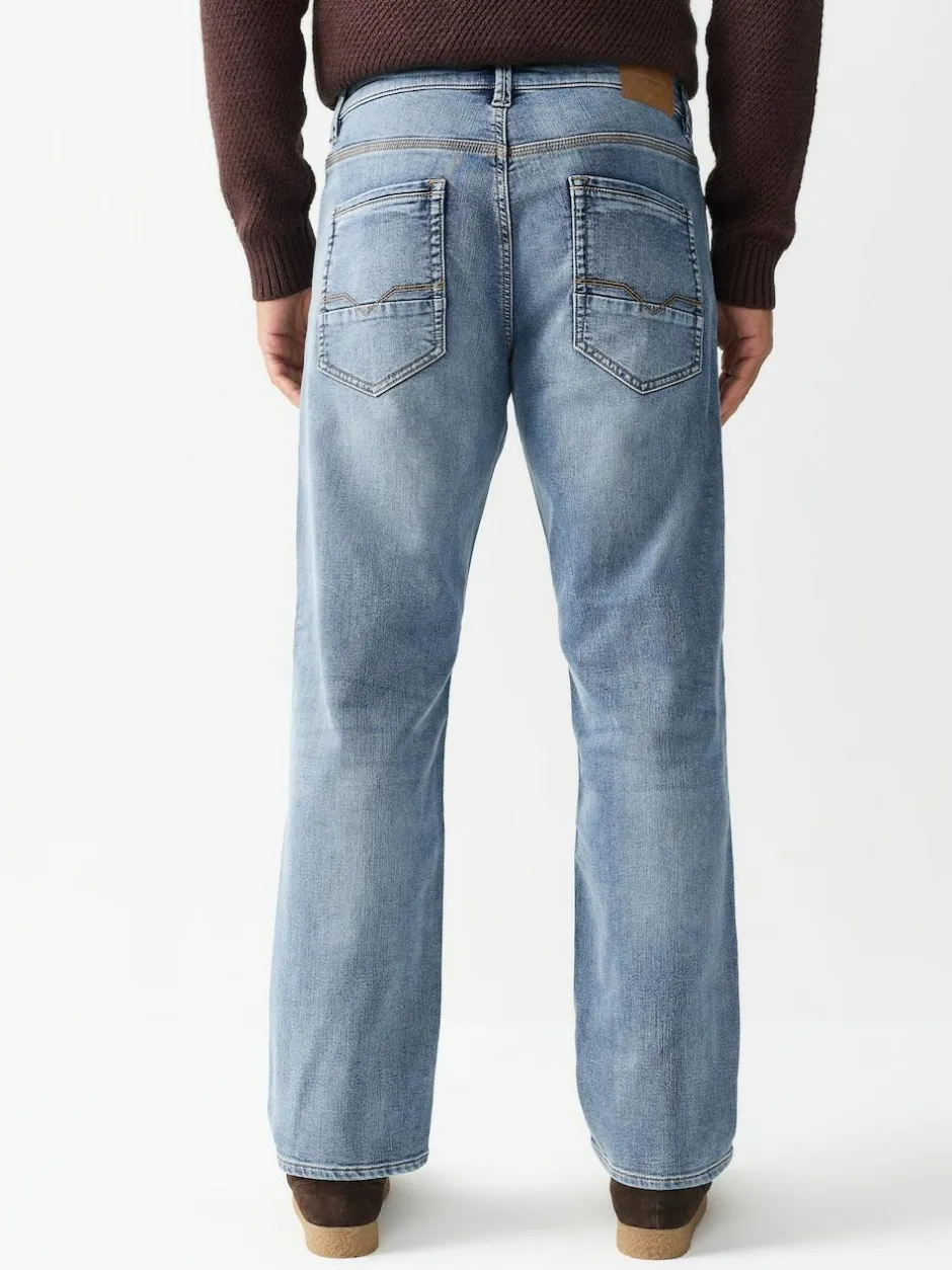 Next Straight Fit Comfort Stretch Jeans Blue Light Vintage Discount