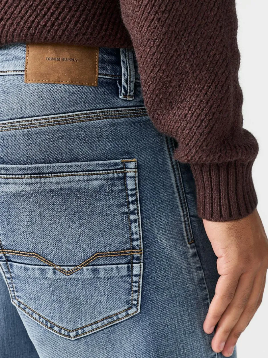 Next Straight Fit Comfort Stretch Jeans Blue Light Vintage Discount