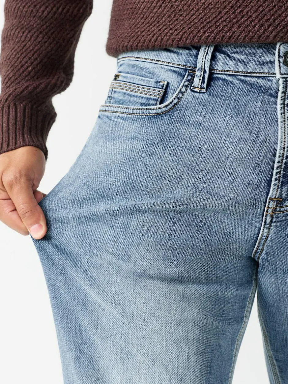 Next Straight Fit Comfort Stretch Jeans Blue Light Vintage Discount