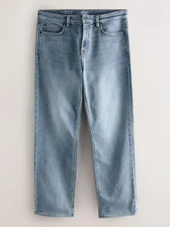 Next Straight Fit Comfort Stretch Jeans Blue Light Vintage Discount