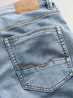 Next Straight Fit Comfort Stretch Jeans Blue Light Vintage Discount