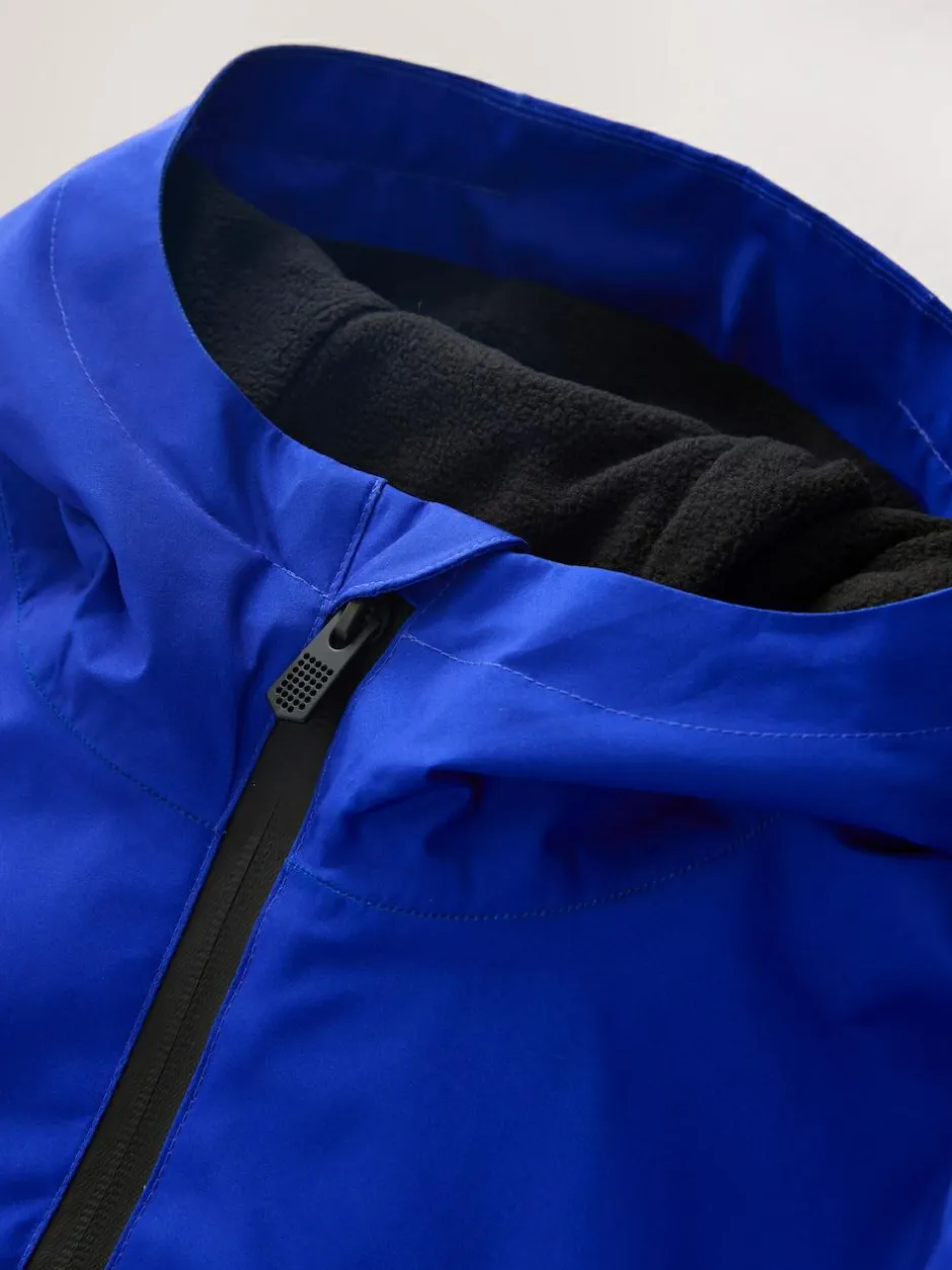 Next Blue Lightning Print Waterproof Fleece Lined Hooded Jacket (3-16yrs) Discount