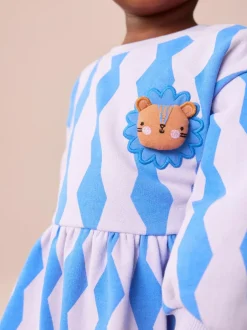 Next Blue Lion Sweat Dress (3mths-7yrs) Outlet