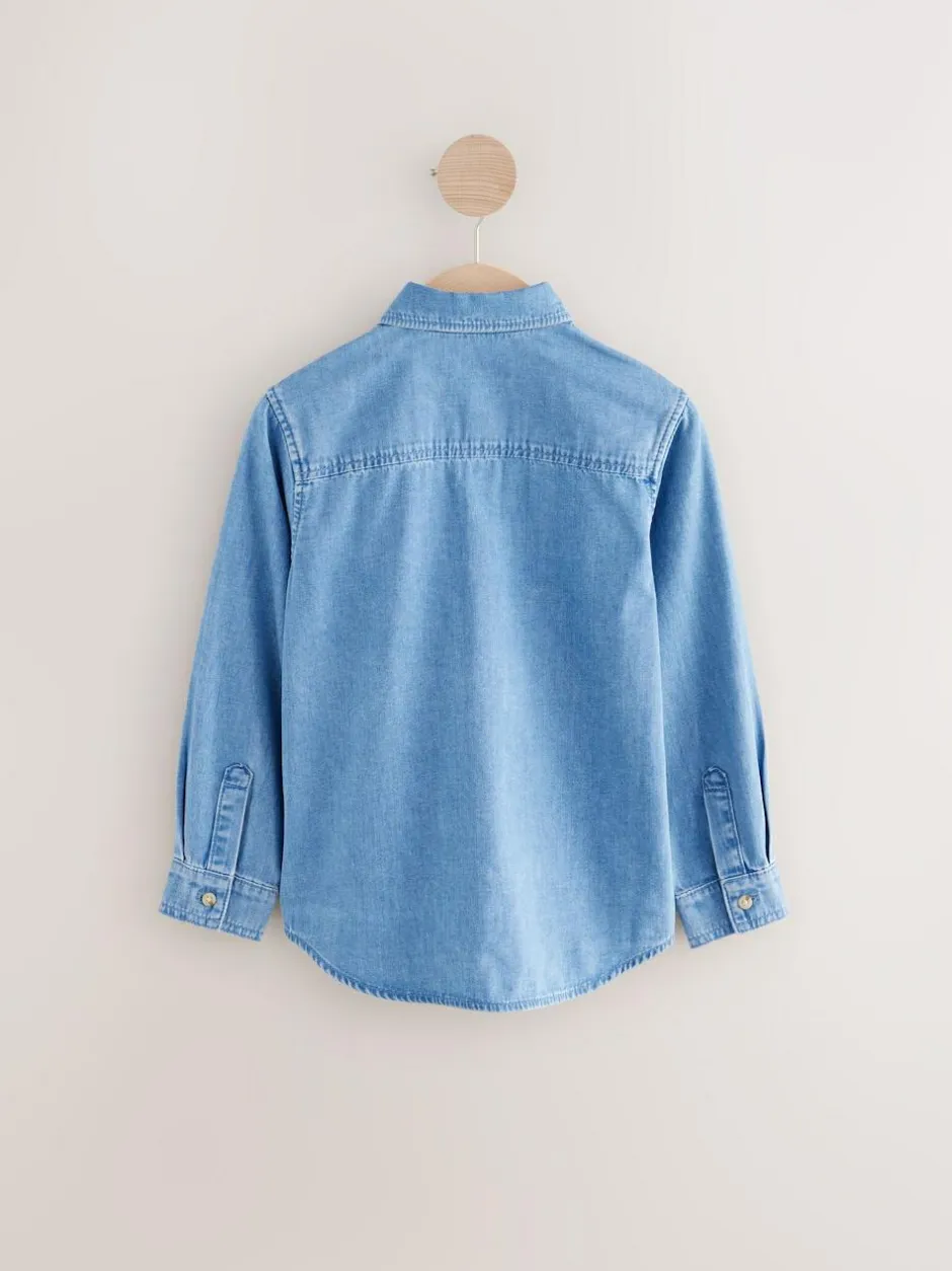 Next Blue Long Sleeve Denim Shirt (3-16yrs) Sale