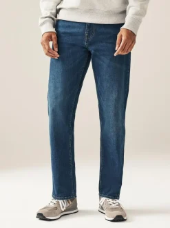 Next Blue Mid Single Straight Fit Classic Stretch Jeans Hot