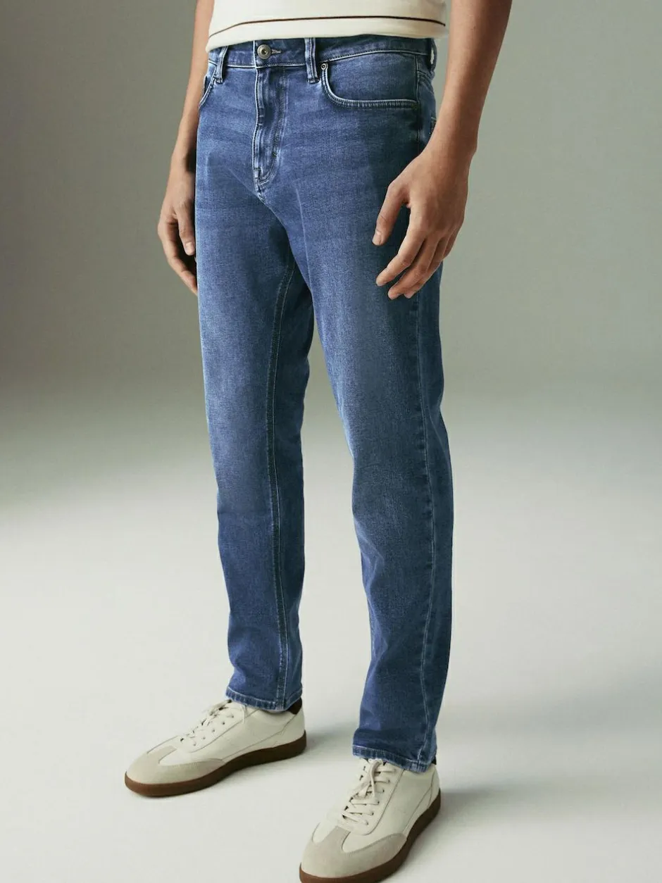 Next Blue Mid Slim Fit Motionflex Jeans Online