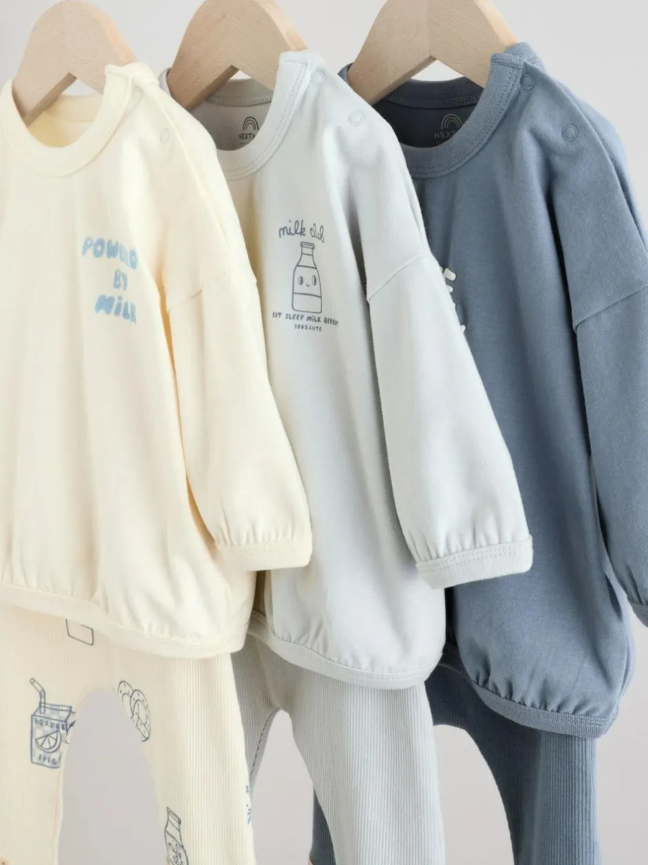 Next Blue Milk Club Tops and Leggings 6 Piece Baby Set (0mths-3yrs) Outlet