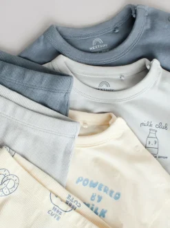 Next Blue Milk Club Tops and Leggings 6 Piece Baby Set (0mths-3yrs) Outlet