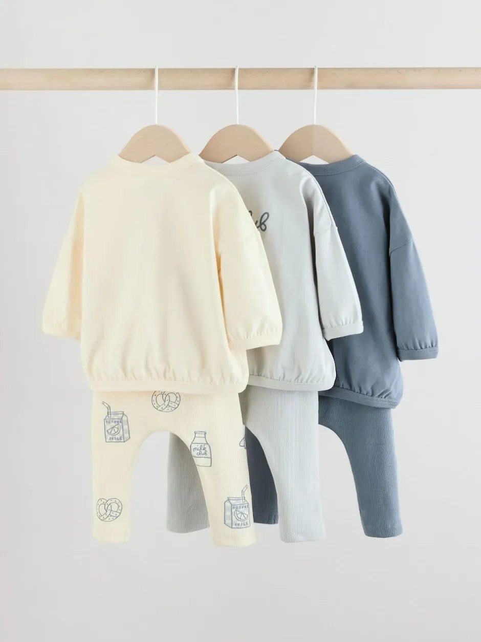 Next Blue Milk Club Tops and Leggings 6 Piece Baby Set (0mths-3yrs) Outlet