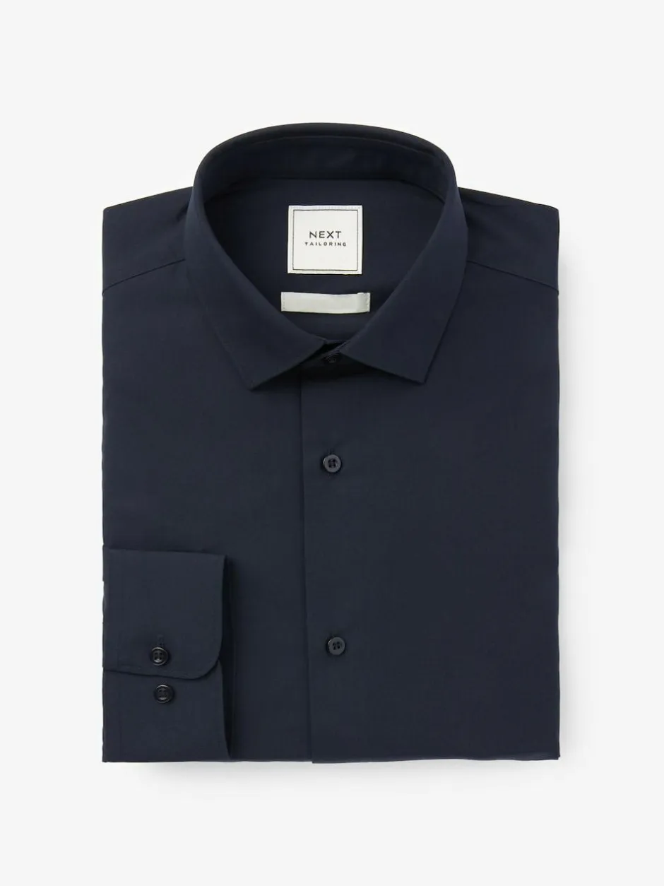 Next Blue Navy Regular Fit Easy Care Single Cuff Smart Shirt Discount